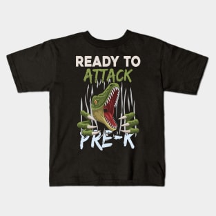 Dinosaur Kids Ready To Attack Pre-K Boys Back To School Kids T-Shirt